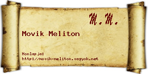 Movik Meliton névjegykártya